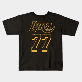 Luka Doncic Lakers Jersey Black (Front/Back Print) Kids T-Shirt